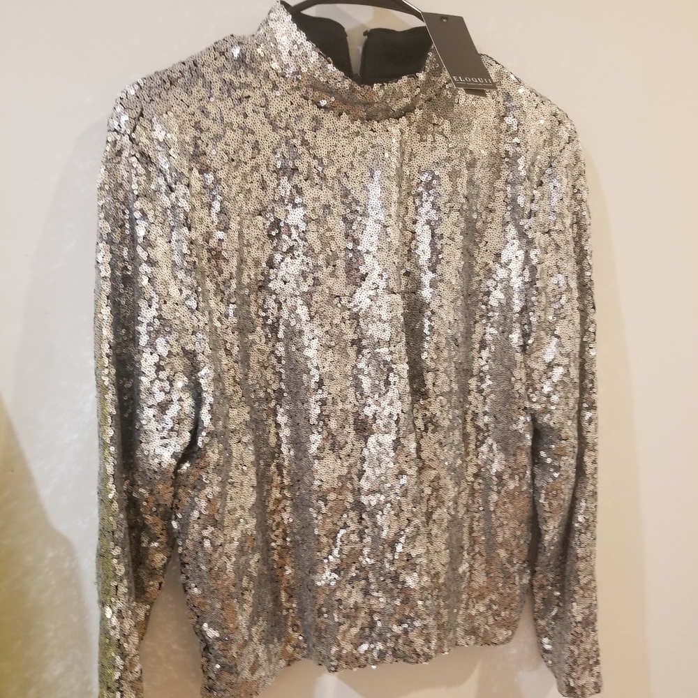 Brand new Eloquii cropped silver sequin top! Sz 18/20 plus size fashion! #NWT